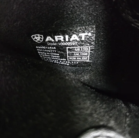 Ariat Men's Black Rambler Leather Square Toe Boots - Picture 9 of 10